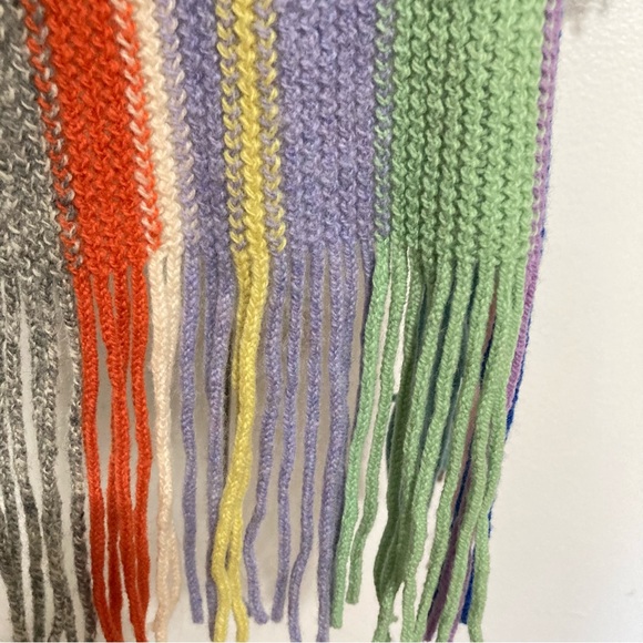 WILLIAM BRUNTON Hand Knits Made in Scotland Rainbow Stripes WOOL Scarf 8.5 x 80" - Picture 11 of 15